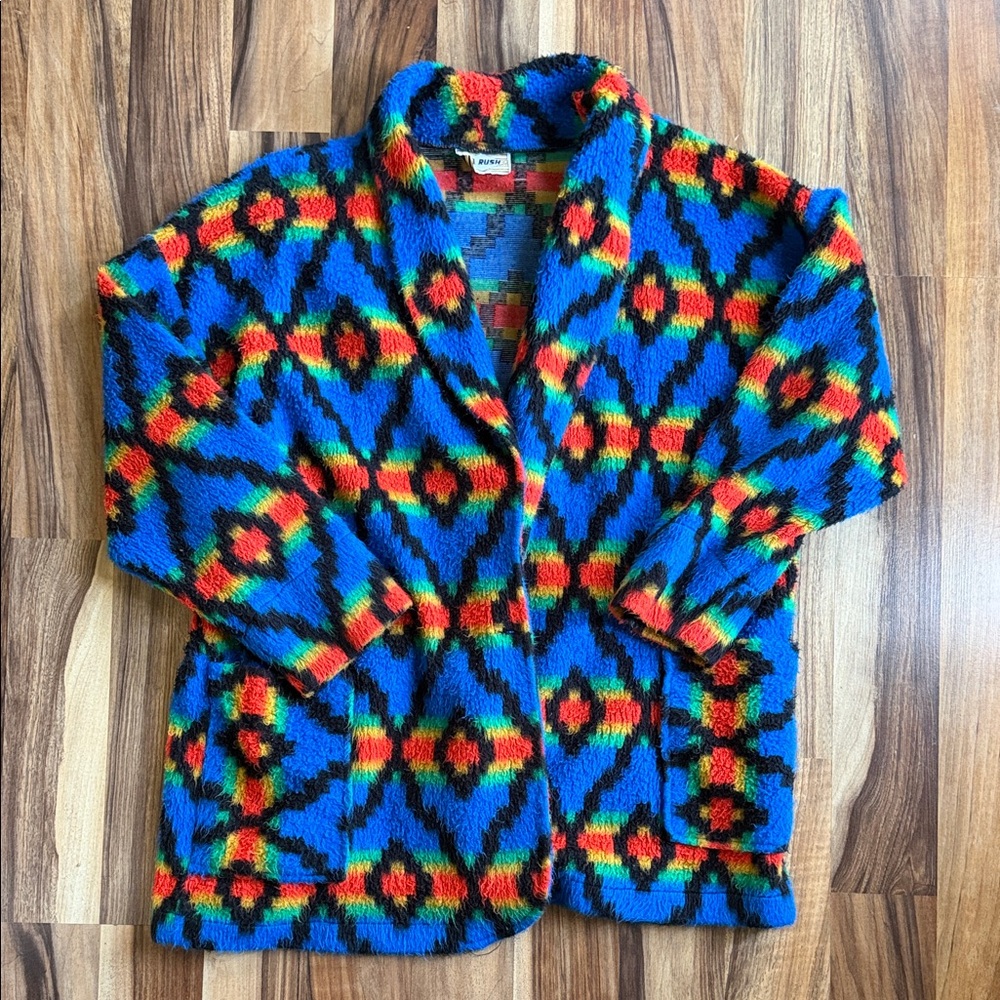 Vintage Fuzzy Aztec Cardigan